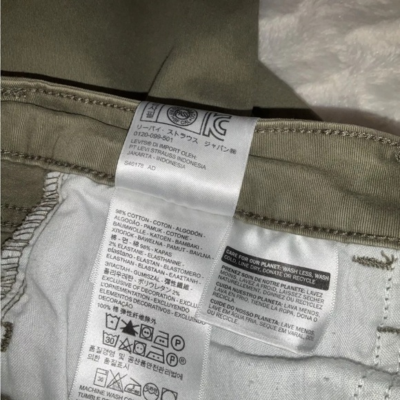 Levis Womens 535 Super Skinny Jeans Olive Distressed Stretch Low Rise Size 27 - Picture 11 of 11
